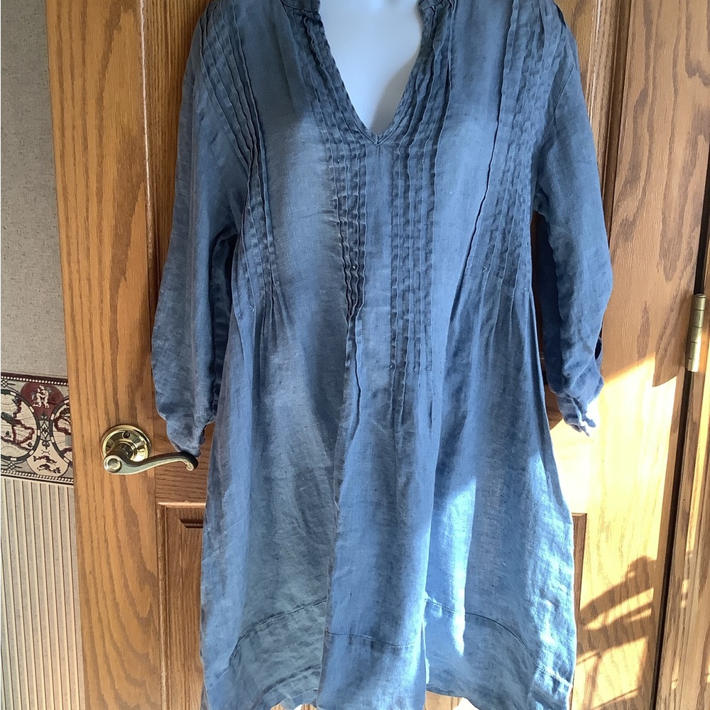 CP Shades Linen dress/cover up/tunic Made in the USA.  Sz M